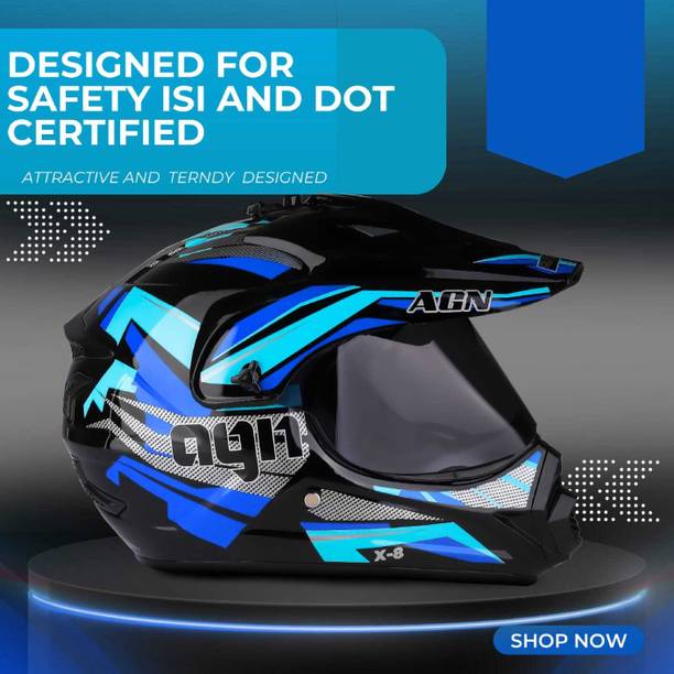 Racing-1 ABS Material Unisex with Unbreakable Visor Motorbike Helmet