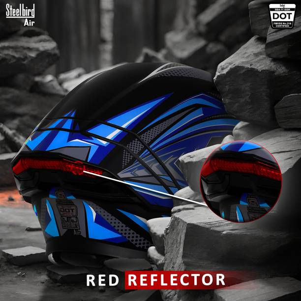 Steelbird SBA-11 Tornado Red Reflector ISI and DOT Certified Full Face Graphic M