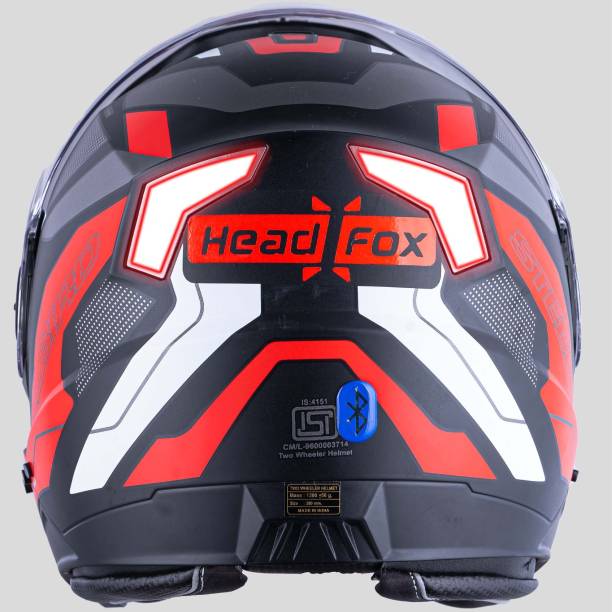 HEADFOX N2 Smart Bluetooth sba7 Calls | Music | GPS | Waterproof | Voice Command Road DV Motorbike Helmet