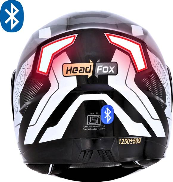 HEADFOX N2 Gloss Air 7 Smart Bluetooth Helmet: Calls, Music , GPS & Voice Asst. Road DV Motorbike Helmet