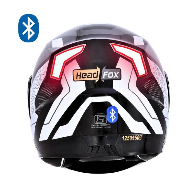 HEADFOX N2 Gloss Air 7 Smart Bluetooth Helmet: Calls, Music , GPS & Voice Asst. 