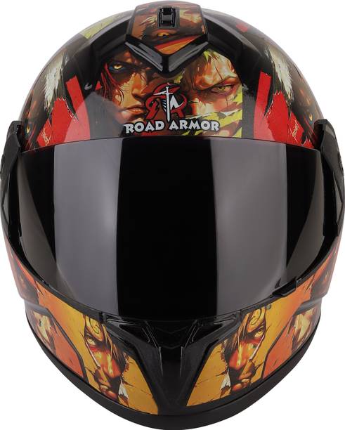 ROAD ARMOR ABS Material Full Face Rainbow Visor, UV Scratch Resistance Motorbike Helmet