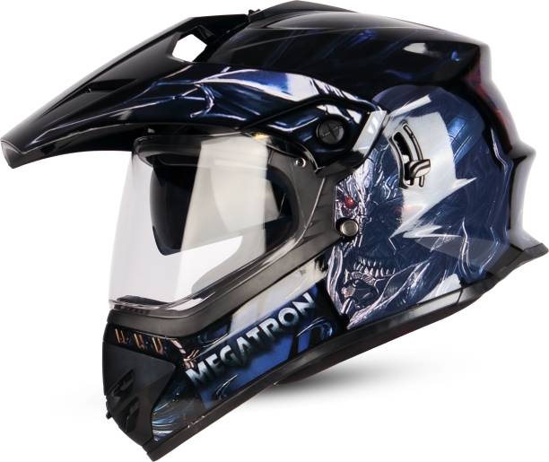 Steelbird SBH-13 Transformers Megatron ISI Certified Off Road Full Face Helmet for Men Motorbike Helmet