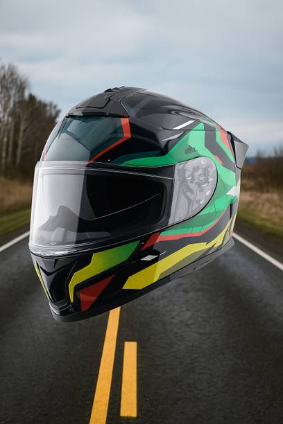 VEGA Zap Volt Dual Visor Dot & ISI Certified Full Face X-Large Motorbike Helmet