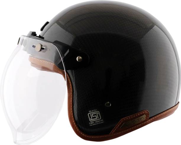Axor Retro Jet Big Checks Carbon W/BB Motorbike Helmet
