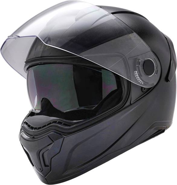ABP MOTO AIR ISI & DOT Certified Full Face Helmet with Dual Visor | Natural Finish | Motorbike Helmet