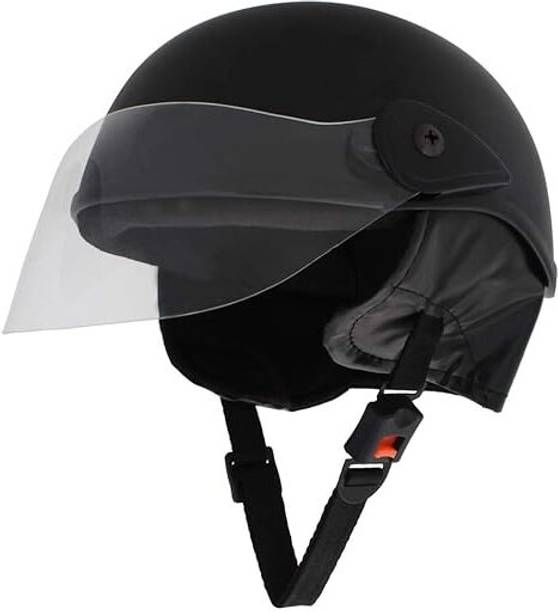 NEPHA Multipurpose Half Helmet for Men's and Women's (Large, Black Matte) Motorbike Helmet