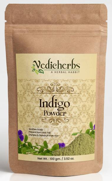 वेदीचर Indigo Powder for Black, Dryness & Dandruff Free Hair, Hair Fall Protection
