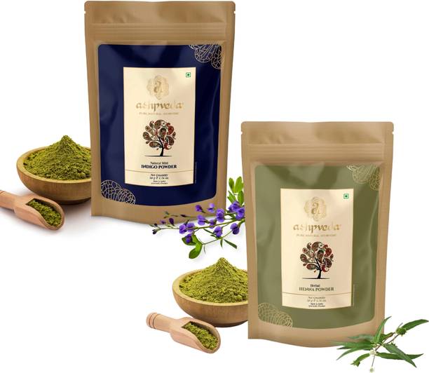 ashpveda Natural Hair Colour for Women | Henna & Indigo Colour Combo