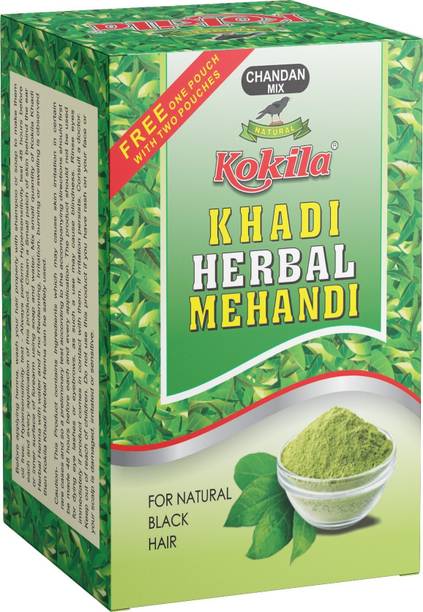 KOKILA Herbal Mehandi Chandan Mix Powder, Ayurvedic Herbs, Pack of 3 (60Gm Each)