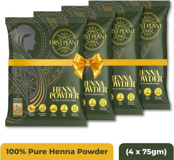 FIRST PLANT Premium Rajasthani HENNA POWDER, ORGANIC Henna for Hair Colour and Hair Care
