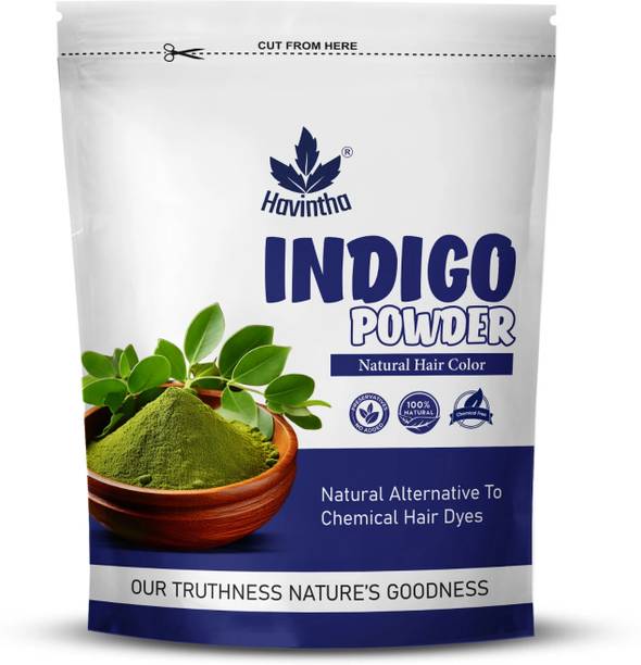 Havintha Organic Indigo Powder For Black Hair & Beard,Natural Hair Coloring
