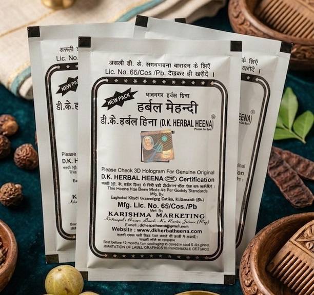 DK HERBAL Heena Powder Natural Mehendi for Hair Growth & Color 3x50g