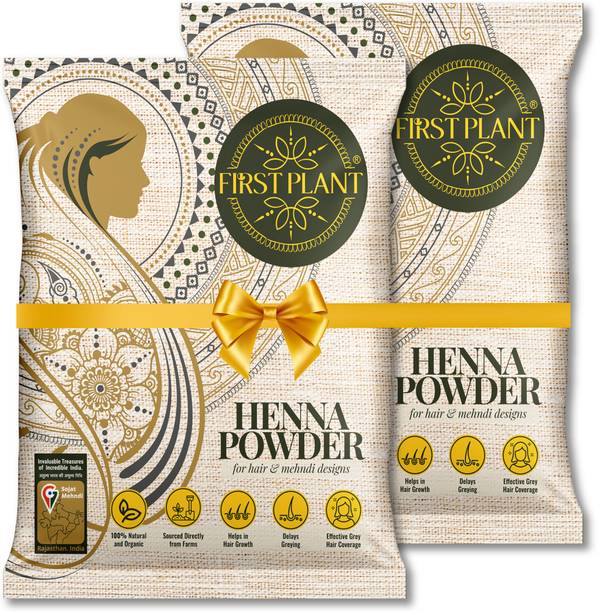 FIRST PLANT Authentic Sojat Henna - GI Certified, Organic Mehendi for Hair Color & Body Art