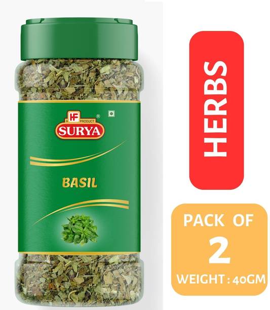Surya SURYA 40gm BASIL LEAVES ( PACK OF 2 ; 20gm x 2 ) |HERBS