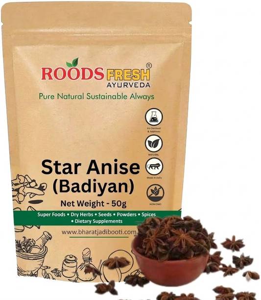 Roods Fresh Star Anise 50g (Badiyan) – 100% Natural & Premium Quality Whole Spice
