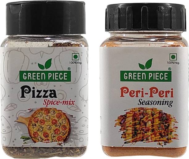 GREEN PIECE Peri-Peri (50g) and Pizza Spice mix (50g) (Pake of 2).