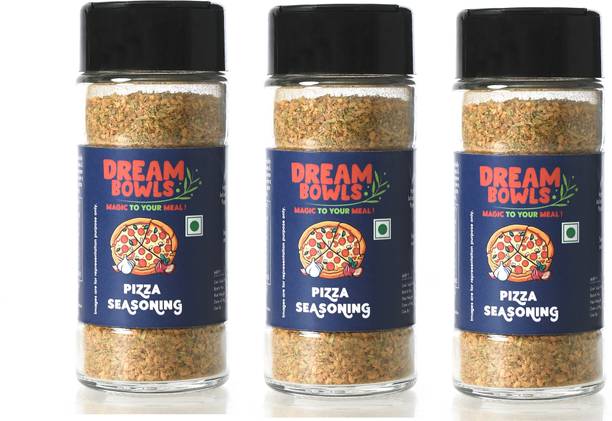 DREAM BOWLS Premium PIZZA SEASONING Pizza & Pasta Seasoning Flakes With Leaves Glass Bottle
