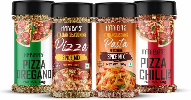 हरिबास Combo Chilli Flakes 40GM, Oregano 40GM, Pizza Mix 60g & Pasta Seasoning 50g