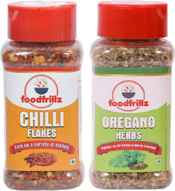 foodfrillz Oregano Herb & Chilli Flakes, 90 g