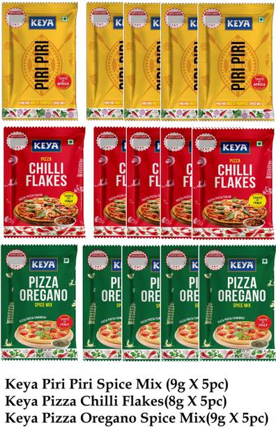 keya Pizza Oregano(9g)+Piri Piri(9g)+Chilli Flakes(8g),Spice Mix(8g X15)