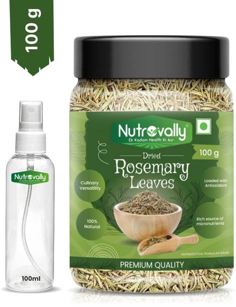 NutroVally Dried Rosemary Leaves for Hair Growth, Crushed Leaves Seasonings + Spray Bottle