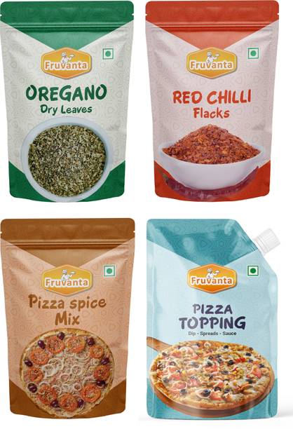 Fruvanta Pizza Topping(100g),Oregano(50g),Red Chilli/Peprica(50g) & Pizza Spice mix(50g)