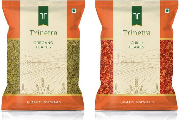 Trinetra Oregano Flakes & Chilli Flakes 250 g Each | Pizza & Pasta Seasoning Combo | 500g