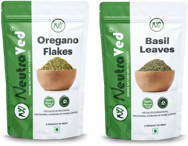 NeutraVed Basil 35g and Oregano 30g for Pizza and Pasta Toping, Total Quntity 65g