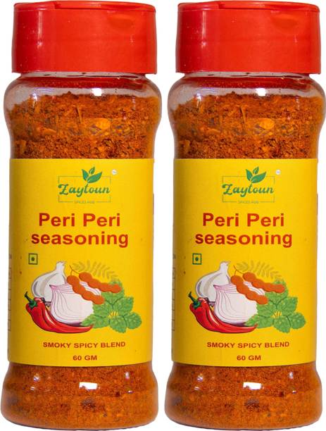 Zaytoun Spices Hub Peri Peri Seasoning - Spicy & Tangy Blend - Pack of 2 (60 g x 2)