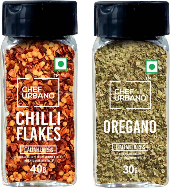 Chef Urbano Combo of Oregano 30g & Chilli Flakes 40g