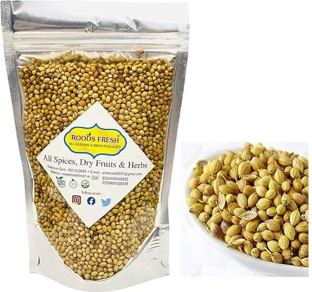 Roods Fresh ® Coriander Green Dry Seeds Organic Whole 100% Pure (Dhaniya Sabut)
