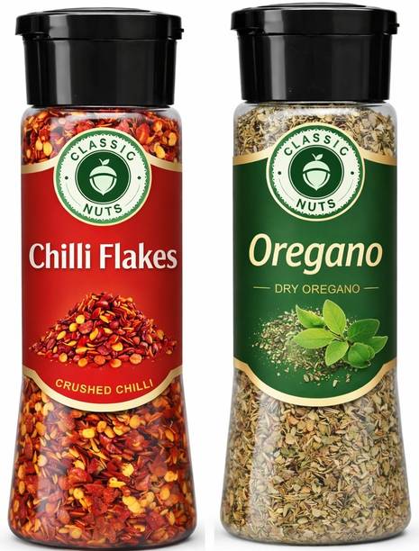 Classic Nuts Chilli & Oregano Flakes (Combo Pack 2) | Pizza Pasta Seasoning | Herbs Spice Mix
