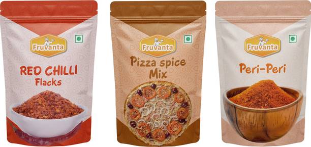 Fruvanta Oregano (50g),Red Chilli/Perprica(50g) and Pizza Spice mix (50g) . (Pack of 3)-