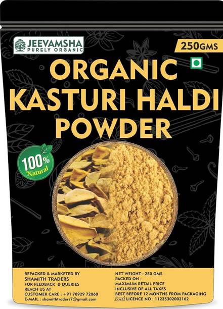 JEEVAMSHA Kasturi Haldi Powder Wild Turmeric | Organic Natural Skin Care & Beauty Herb