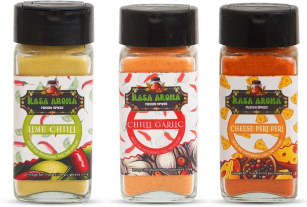 Rasa Aroma Chilli garlic, Lime chilli,Cheese Peri Peri Powder Seasonings