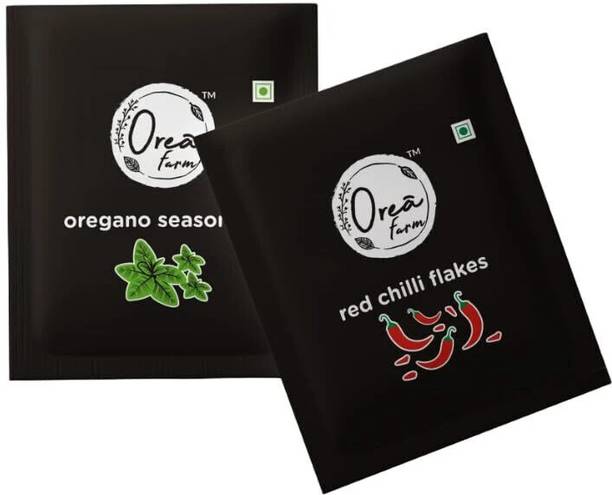 OREA farm Pizza Seasoning Combo | 100 Oregano Sachets | 100 Chilli Flakes | 0.8g Each