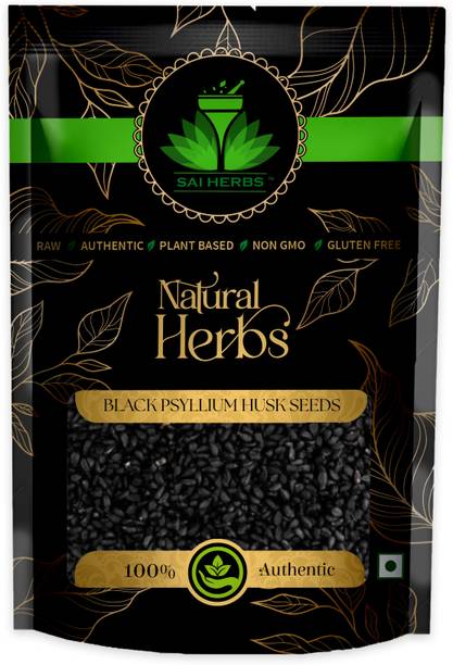 SAI HERBS Black Psyllium Husk Seeds - Pure & Natural