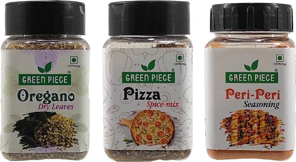 GREEN PIECE Peri-Peri, Pizza Spice mix and Oregano (50gm x 3).