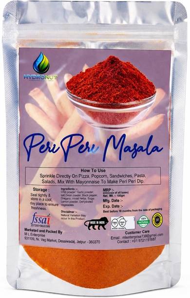 HYDRONUT Peri Peri Masala Seasoning | Spicy Flavor Sprinkle for Snacks & Fast Food