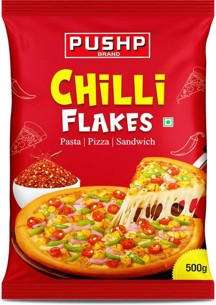 Pushp Brand Chilli Flakes 500g Pouch | Pack of 1 | Italian Topping for Pizza and Pasta