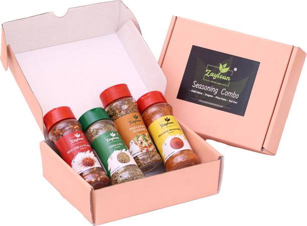 Zaytoun Spices Hub Chef's Choice Seasoning Combo(Peri Peri, Pizza Pasta, Oregano, Chilli flakes)