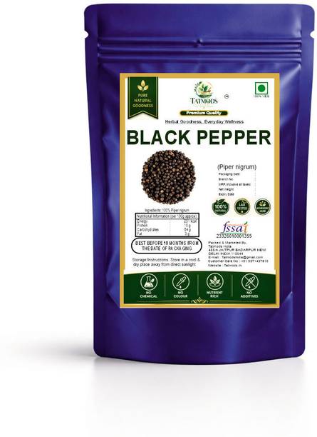 Tatmods Black Pepper 100g (Kali Mirch) Whole Natural Whole Black Peppercorns