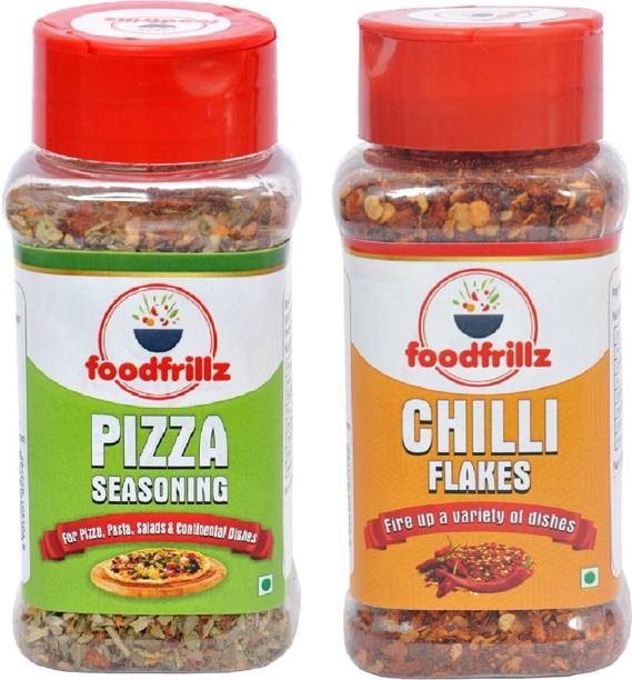 foodfrillz Chilli Flakes and Pizza Seasoning for pizza pasta Italian Combo Pack