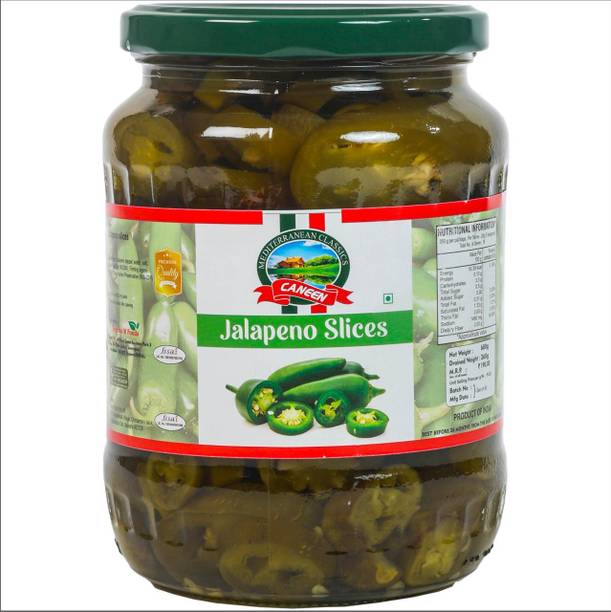 caneen Green Jalapeño Slices | Jalapeño Toppings for Nachos, Pizzas, Salads, Pasta