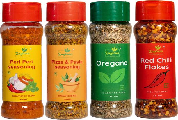 Zaytoun Spices Hub Chef's Choice Seasoning Combo(Peri Peri, Pizza Pasta, Oregano, Chilli flakes)