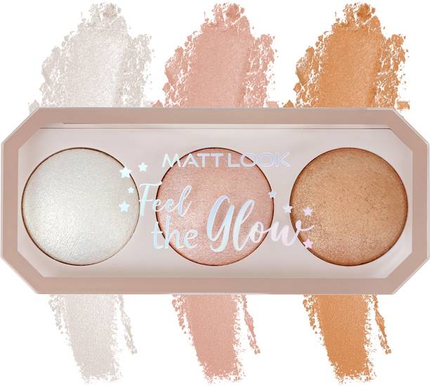 MATTLOOK Feel the Glow Trio 3 Color illuminating Backed Highlighter Easy-to-blend Formula Highlighter