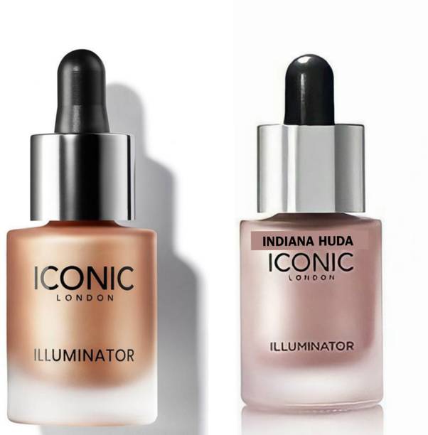 Bingeable London Iconic illuminator liquid highlighter for face glow And Body Pack of 2 Highlighter