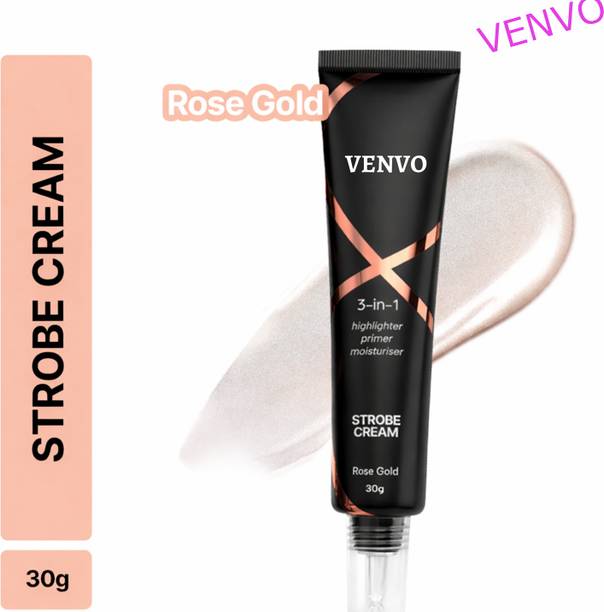 venvo 3-In-1 Highlighter, Primer & Moisturiser | Rose Gold | Smooth Glow Effect Highlighter