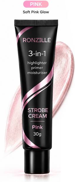RONZILLE Instant Glow Pink Strobe Cream,multipurpose 3in1 primer+highlighter+moisturizer Highlighter